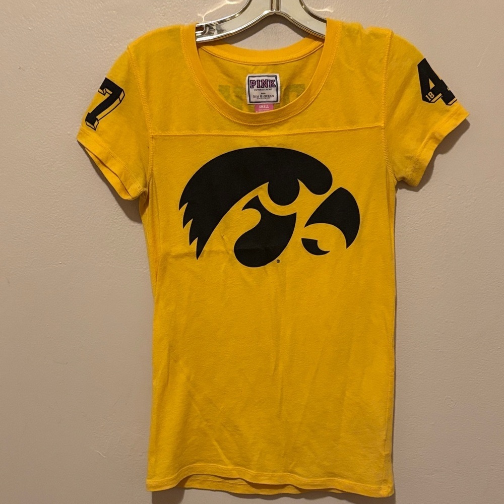 PINK Victoria's Secret Bright Yellow Long Sleeve Tee